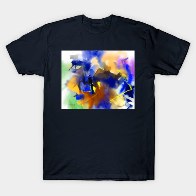 Abstract Blue Art T-Shirt by sukhpalgrewal